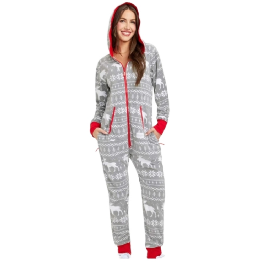 Tipsy Elves Women's Grey Moose Jumpsuit NWOT Sz M